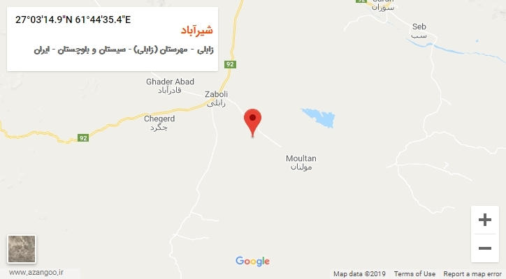 روستای شیرآباد بر روی نقشه