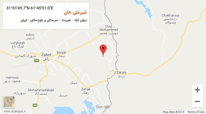 روستای شیرعلی خان بر روی نقشه