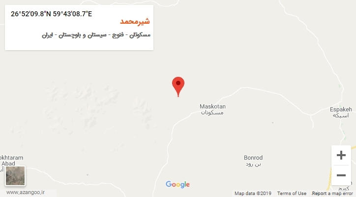 روستای شیرمحمد بر روی نقشه