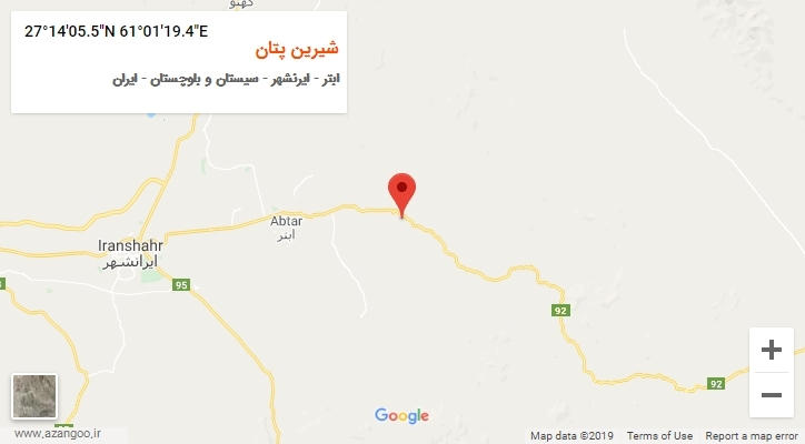روستای شیرین پتان بر روی نقشه