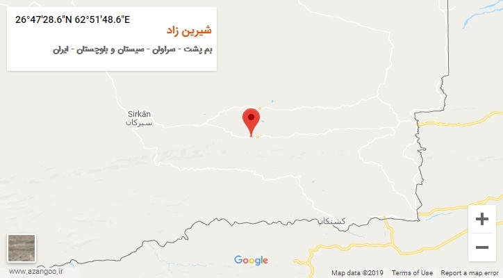 روستای شیرین زاد بر روی نقشه