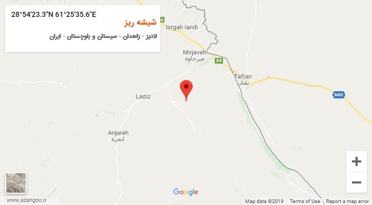 روستای شیشه ریز بر روی نقشه