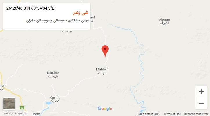 روستای شی زندر بر روی نقشه