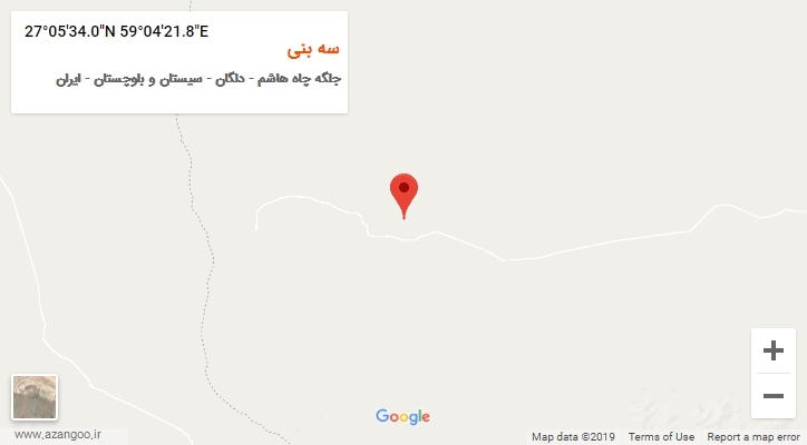 روستای سه بنی بر روی نقشه