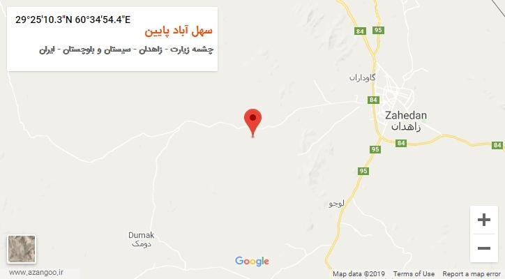 روستای سهل آباد پایین بر روی نقشه