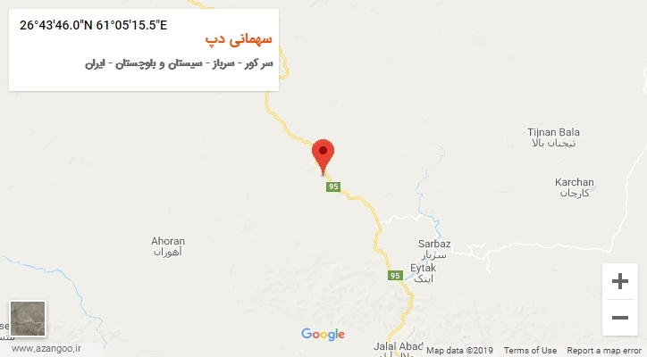 روستای سهمانی دپ بر روی نقشه