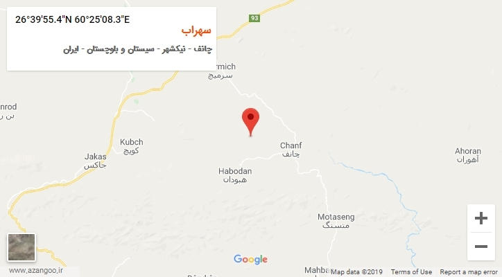 روستای سهراب بر روی نقشه