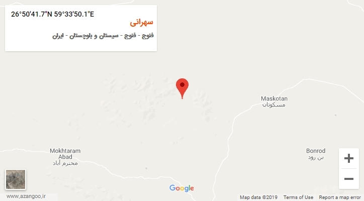 روستای سهرانی بر روی نقشه