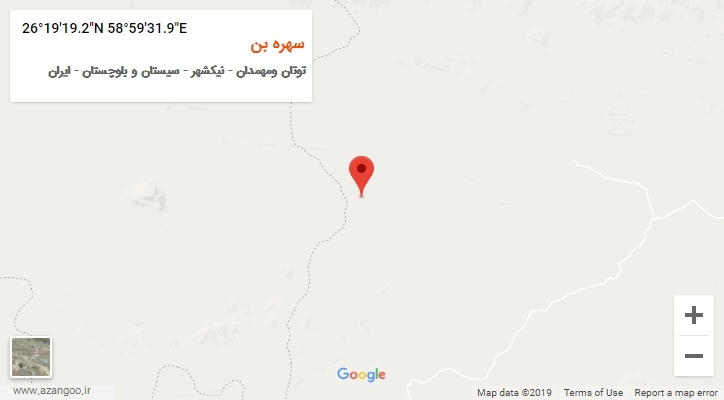 روستای سهره بن بر روی نقشه