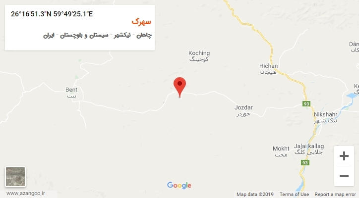 روستای سهرک بر روی نقشه