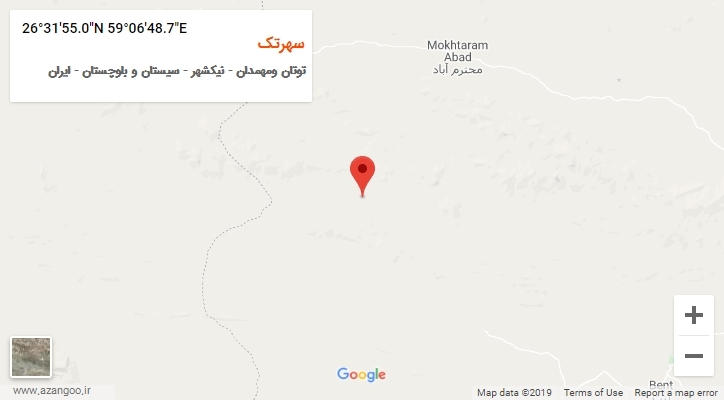 روستای سهرتک بر روی نقشه