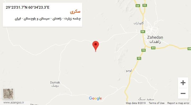روستای سکری بر روی نقشه