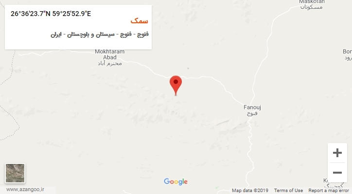 روستای سمک بر روی نقشه