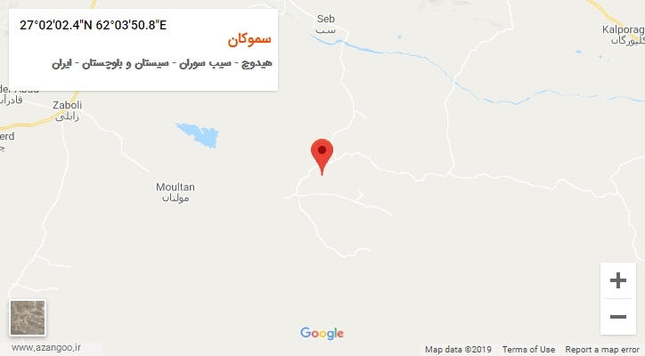روستای سموکان بر روی نقشه