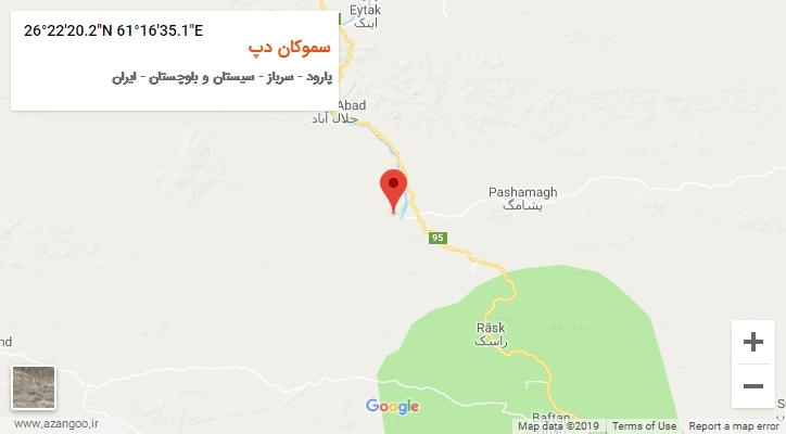 روستای سموکان دپ بر روی نقشه