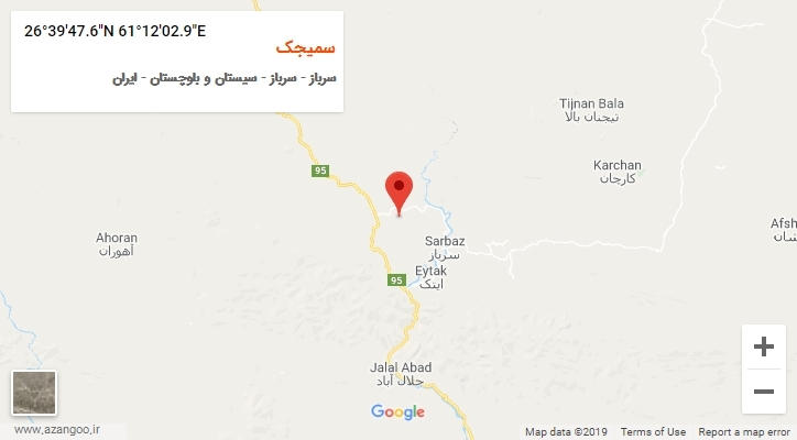 روستای سمیجک بر روی نقشه