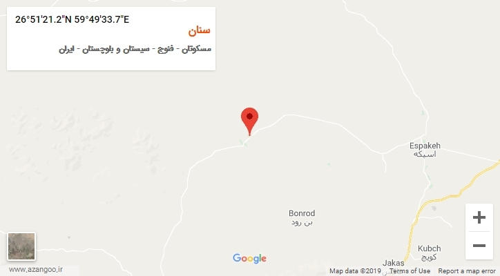 روستای سنان بر روی نقشه