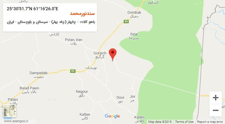 روستای سندنورمحمد بر روی نقشه