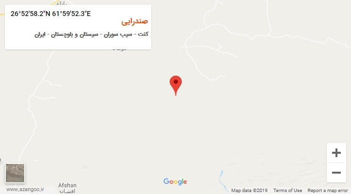 روستای صندرایی بر روی نقشه