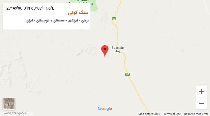 روستای سنگ کوتی بر روی نقشه