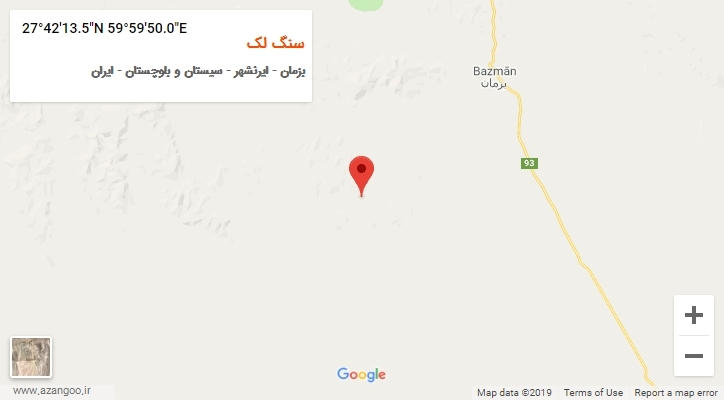روستای سنگ لک بر روی نقشه