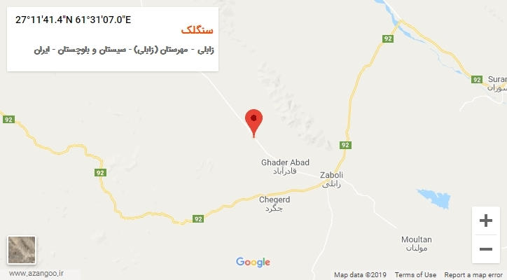 روستای سنگلک بر روی نقشه