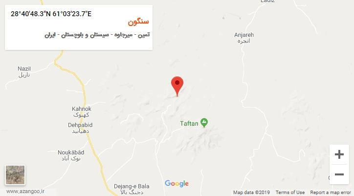 روستای سنگون بر روی نقشه