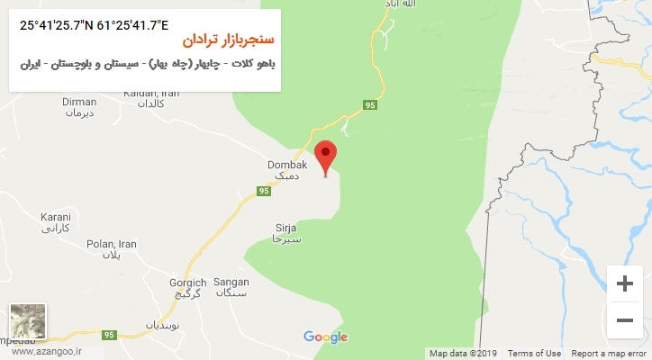 روستای سنجربازار ترادان بر روی نقشه