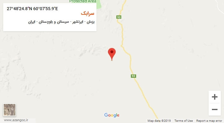 روستای سرابک بر روی نقشه