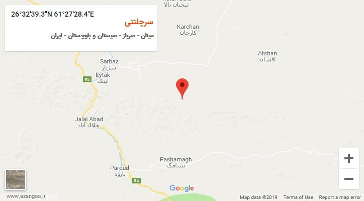 روستای سرچلنتی بر روی نقشه
