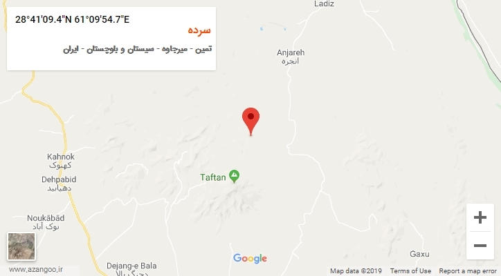 روستای سرده بر روی نقشه