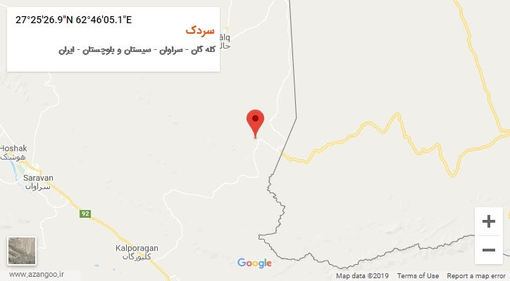 روستای سردک بر روی نقشه
