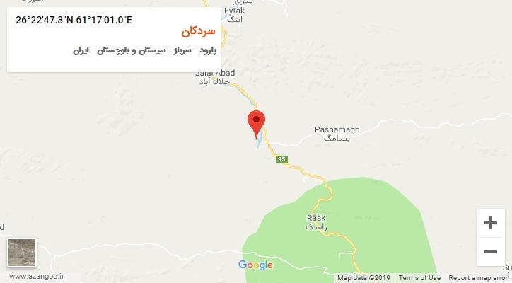 روستای سردکان بر روی نقشه