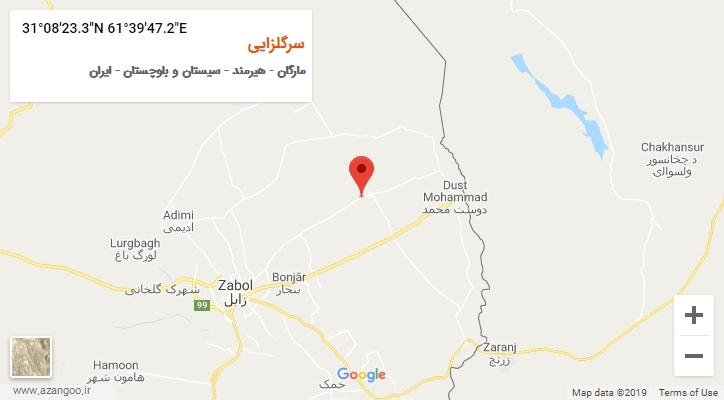 روستای سرگلزایی بر روی نقشه