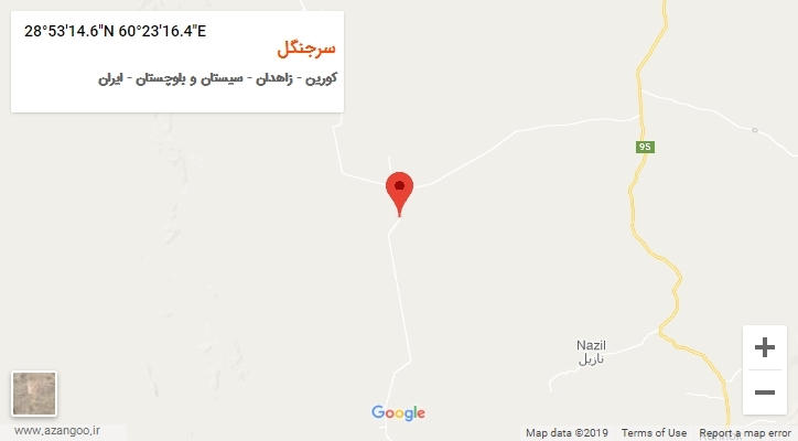 روستای سرجنگل بر روی نقشه