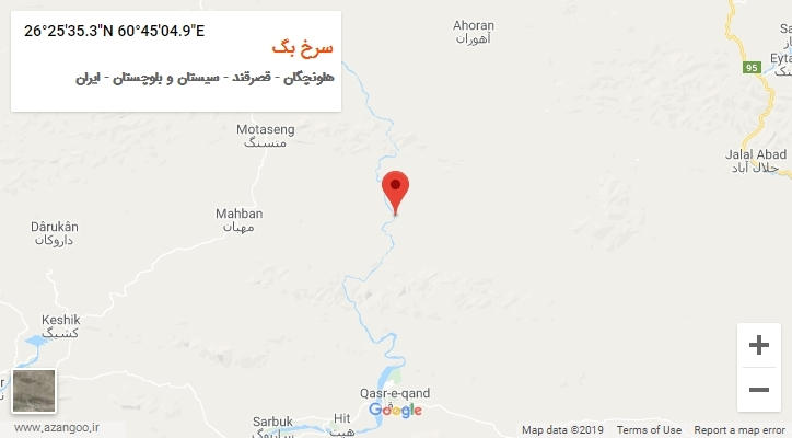 روستای سرخ بگ بر روی نقشه