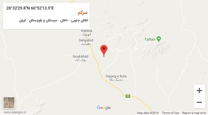 روستای سرکم بر روی نقشه