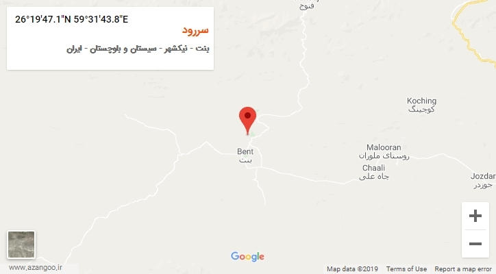 روستای سررود بر روی نقشه