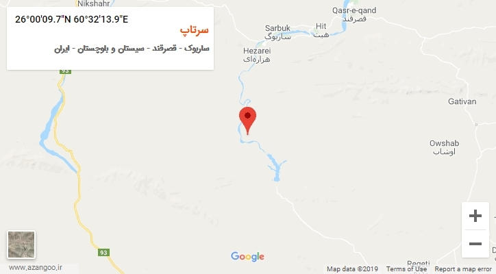 روستای سرتاپ بر روی نقشه