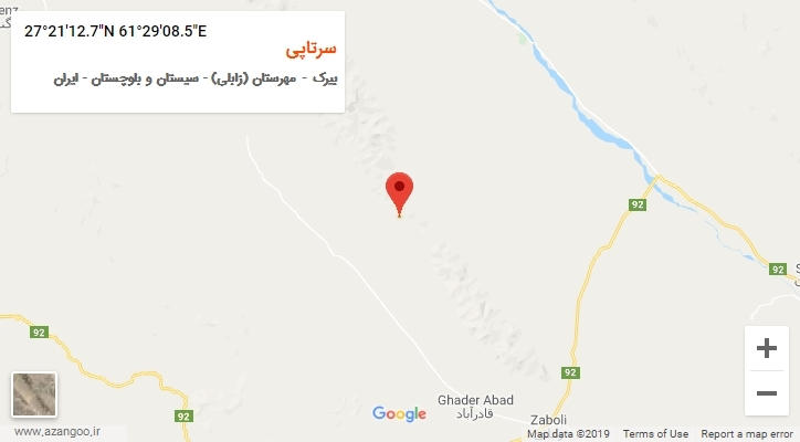 روستای سرتاپی بر روی نقشه