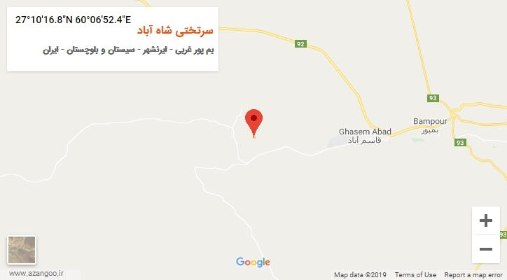 روستای سرتختی شاه آباد بر روی نقشه