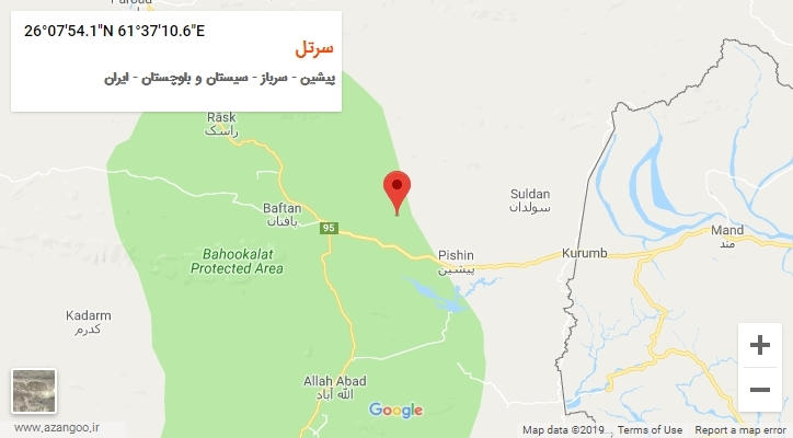 روستای سرتل بر روی نقشه