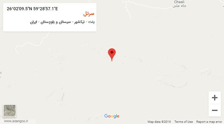 روستای سرتل بر روی نقشه