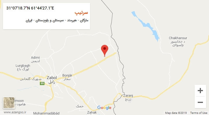 روستای سرتیپ بر روی نقشه