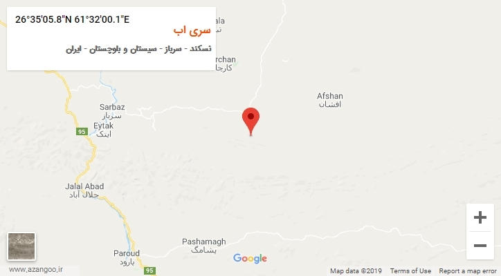 روستای سری اب بر روی نقشه