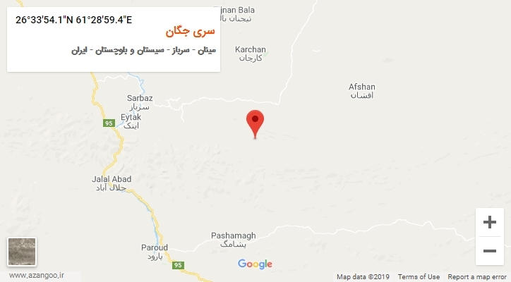 روستای سری جگان بر روی نقشه