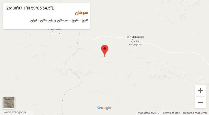 روستای سوهان بر روی نقشه