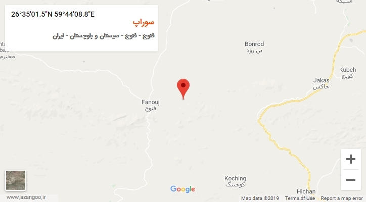 روستای سوراپ بر روی نقشه