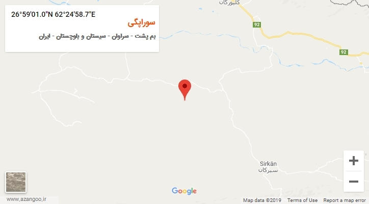 روستای سوراپگی بر روی نقشه
