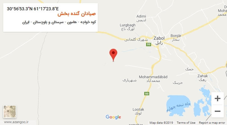 روستای صیادان گنده بخش بر روی نقشه